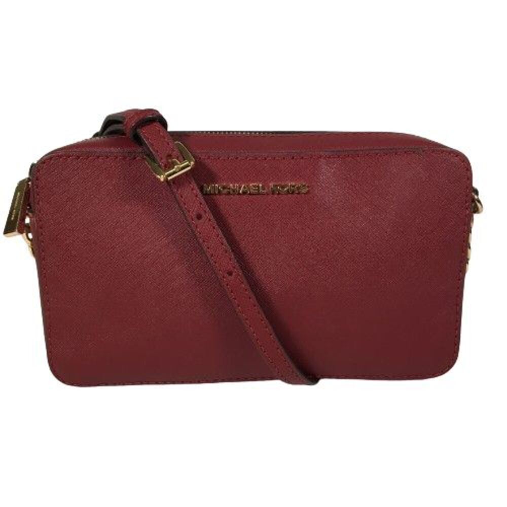 Michael Kors Jet Set East West Saffiano Leather Crossbody Bag Purse w/Gold Chain